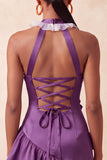 Vestido de regresso a casa, com decote laranja e decote alaranjado em cetim, com folhos, com flores 3D
