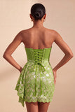 Bodycon amarelo claro, Lantejoulas franzidas com lantejoulas, atacar as costas do vestido de boas-vindas com faixa