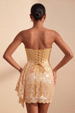 Bodycon amarelo claro, Lantejoulas franzidas com lantejoulas, atacar as costas do vestido de boas-vindas com faixa