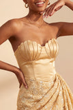 Bodycon amarelo claro, Lantejoulas franzidas com lantejoulas, atacar as costas do vestido de boas-vindas com faixa