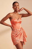 Bodycon amarelo claro, Lantejoulas franzidas com lantejoulas, atacar as costas do vestido de boas-vindas com faixa