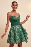 Lantejoulas azul céu A-Line Sweetheart Atacam Vestido de Regresso a Casa com Faixa