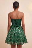 Lantejoulas azul céu A-Line Sweetheart Atacam Vestido de Regresso a Casa com Faixa