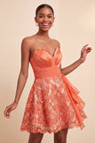 Lantejoulas azul céu A-Line Sweetheart Atacam Vestido de Regresso a Casa com Faixa