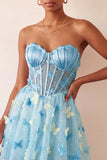 Blush Sweetheart Corset transparente Espartilho Borboleta Vestido de Regresso a Casa com Renda Levantada nas Costas