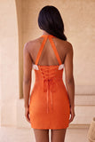 Fúcsia Bodycon com decote caber com folhos e renda para trás e vestido de misssangas