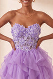 Espartilho transparente A-Line Sky Blue, Renda A, Renda A, Vestido de Finalistas