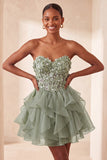Espartilho transparente A-Line Sky Blue, Renda A, Renda A, Vestido de Finalistas