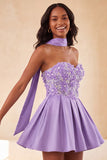 Vestido de Finalistas Florais com Misangas em Linha Azeitona e Renda nas Costas