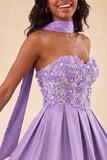 Vestido de Finalistas Florais com Misangas em Linha Azeitona e Renda nas Costas