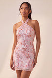 Bodycon vestido de regresso a casa roxo claro com decote halter
