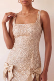 Vestido de Homecoming com Laquejoulas Bodycon Bodycon Verde Menta com Laço