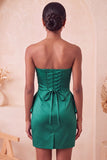 Vestido de boas-vindas roxo claro, bodycon sem alças, renda nas costas, pérolas franzidas