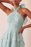 Vestido de regresso a casa, com decote lilas, linha A, pérolas florais high low low com renda nas costas