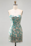 Espartilho Lake Blue Sweetheart Jacquard Renda Atrás Vestido de Regresso a Casa com Franjas