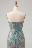 Espartilho Lake Blue Sweetheart Jacquard Renda Atrás Vestido de Regresso a Casa com Franjas