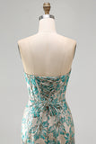 Espartilho Lake Blue Sweetheart Jacquard Renda Atrás Vestido de Regresso a Casa com Franjas