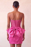 Espartilho Silver Sweetheart Corset Bodycon Bodycon com Laço
