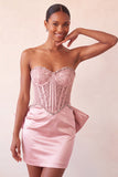 Espartilho Silver Sweetheart Corset Bodycon Bodycon com Laço