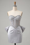 Espartilho Silver Sweetheart Corset Bodycon Bodycon com Laço