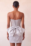 Espartilho Silver Sweetheart Corset Bodycon Bodycon com Laço