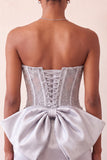 Espartilho Silver Sweetheart Corset Bodycon Bodycon com Laço