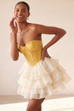 Espartilho cor-de-rosa Sweetheart A-Line Jacquard Renda nas costas Vestido de Regresso a Casa
