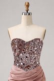 Sweetheart Champagne Tangins Bodycon Bodycon Mini Vestido de Regresso a Casa