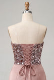 Sweetheart Champagne Tangins Bodycon Bodycon Mini Vestido de Regresso a Casa