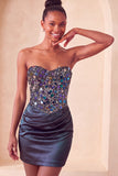 Sweetheart Champagne Tangins Bodycon Bodycon Mini Vestido de Regresso a Casa