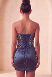 Sweetheart Champagne Tangins Bodycon Bodycon Mini Vestido de Regresso a Casa