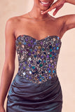 Sweetheart Champagne Tangins Bodycon Bodycon Mini Vestido de Regresso a Casa