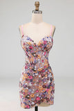 Vestido Curto de Regresso a Casa Corset, Bodycon Bodycon Corset Cor-de-rosa, com lantejoulas