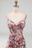 Vestido Curto de Regresso a Casa Corset, Bodycon Bodycon Corset Cor-de-rosa, com lantejoulas