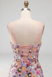 Vestido Curto de Regresso a Casa Corset, Bodycon Bodycon Corset Cor-de-rosa, com lantejoulas