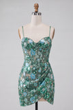 Vestido Curto de Regresso a Casa Corset, Bodycon Bodycon Corset Cor-de-rosa, com lantejoulas