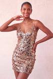 Vestido Curto de Regresso a Casa Cortante Bodycon Bodycon Prateado Brilhante Com Lantejoulas