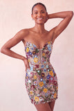 Vestido de regresso ao lentejoulas cor-de-rosa Heartheart Bodycon com renda nas costas