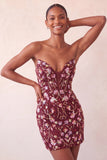Vestido de regresso ao lentejoulas cor-de-rosa Heartheart Bodycon com renda nas costas