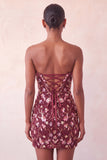 Vestido de regresso ao lentejoulas cor-de-rosa Heartheart Bodycon com renda nas costas