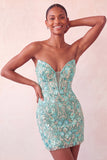 Vestido de regresso ao lentejoulas cor-de-rosa Heartheart Bodycon com renda nas costas