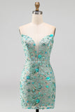 Vestido de regresso ao lentejoulas cor-de-rosa Heartheart Bodycon com renda nas costas