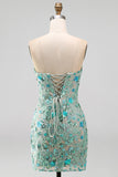Vestido de regresso ao lentejoulas cor-de-rosa Heartheart Bodycon com renda nas costas