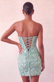 Vestido de regresso ao lentejoulas cor-de-rosa Heartheart Bodycon com renda nas costas
