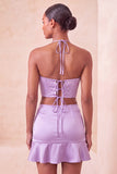 Vestido preto Bodycon Mini Bodycon com Cortes e Folhos