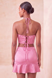 Vestido preto Bodycon Mini Bodycon com Cortes e Folhos