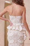 Sweetheart Bodycon Bodycon Vestido Midi com Folhos e Corte