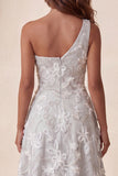 Vestido Formal Midi Cinzento Claro Cinzento Claro de Um Ombro