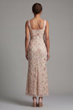 Vestido Midi Midi Mãe da Noiva com decote de sereia com decote quadrado