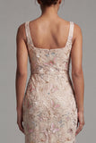 Vestido Midi Midi Mãe da Noiva com decote de sereia com decote quadrado
